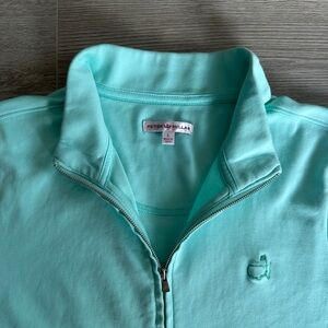 Peter Millar Ladies Large Full Zip Jersey Masters Logo Mint Green Golf Jacket